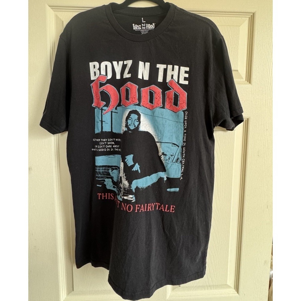BOYZ N THE HOOD Men's ICE CUBE Boys In Da Hood T-Shirt Sz L Ain't No Fairytale